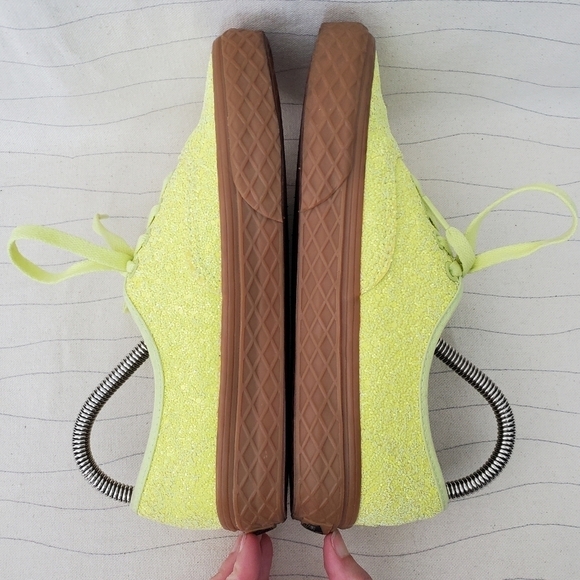 Vans Womens Neon Yellow Ice Cream Glitter Sneakers Skate Shoes Size 6.5 - Picture 7 of 10